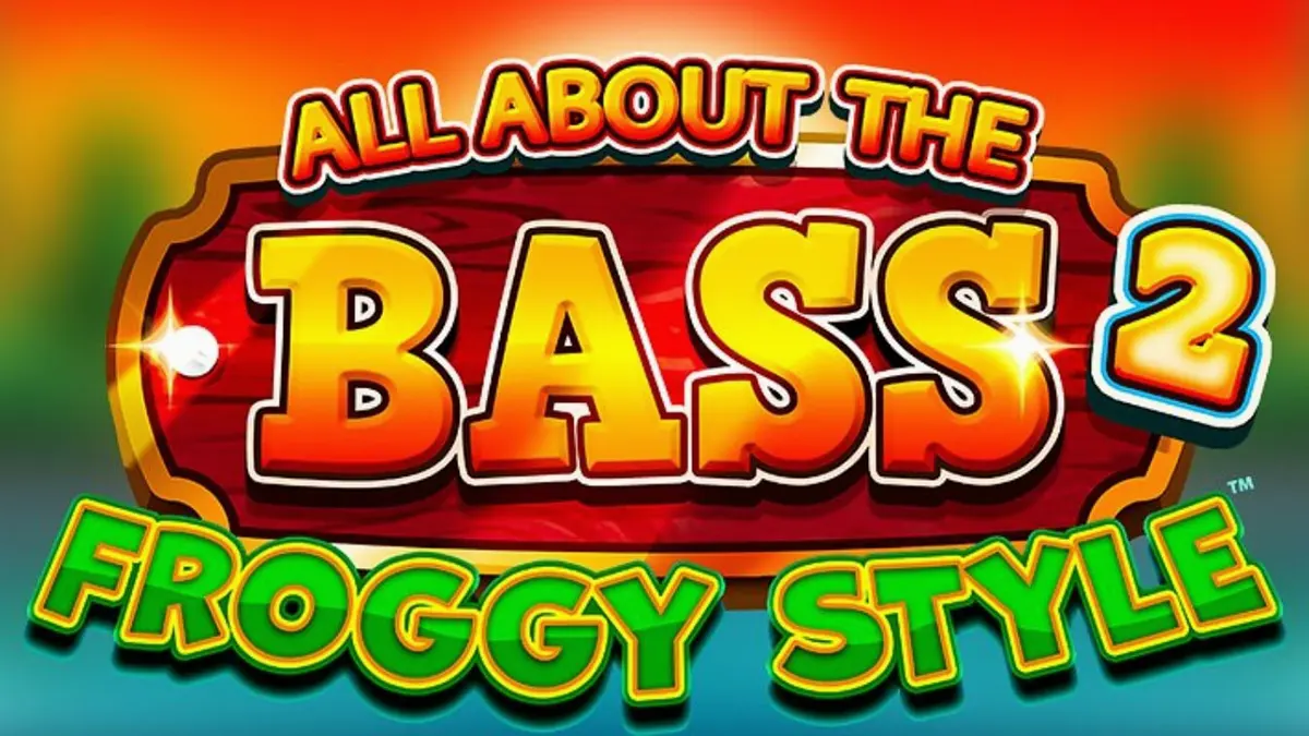 All About the Bass 2: Froggy Style slot gameplay interface showing fishing theme